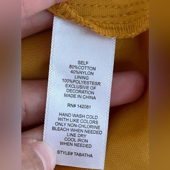 Altar’d State Tabatha Mustard Yellow Golden Long Sleeve Lace Mini Dress - Picture 9 of 9